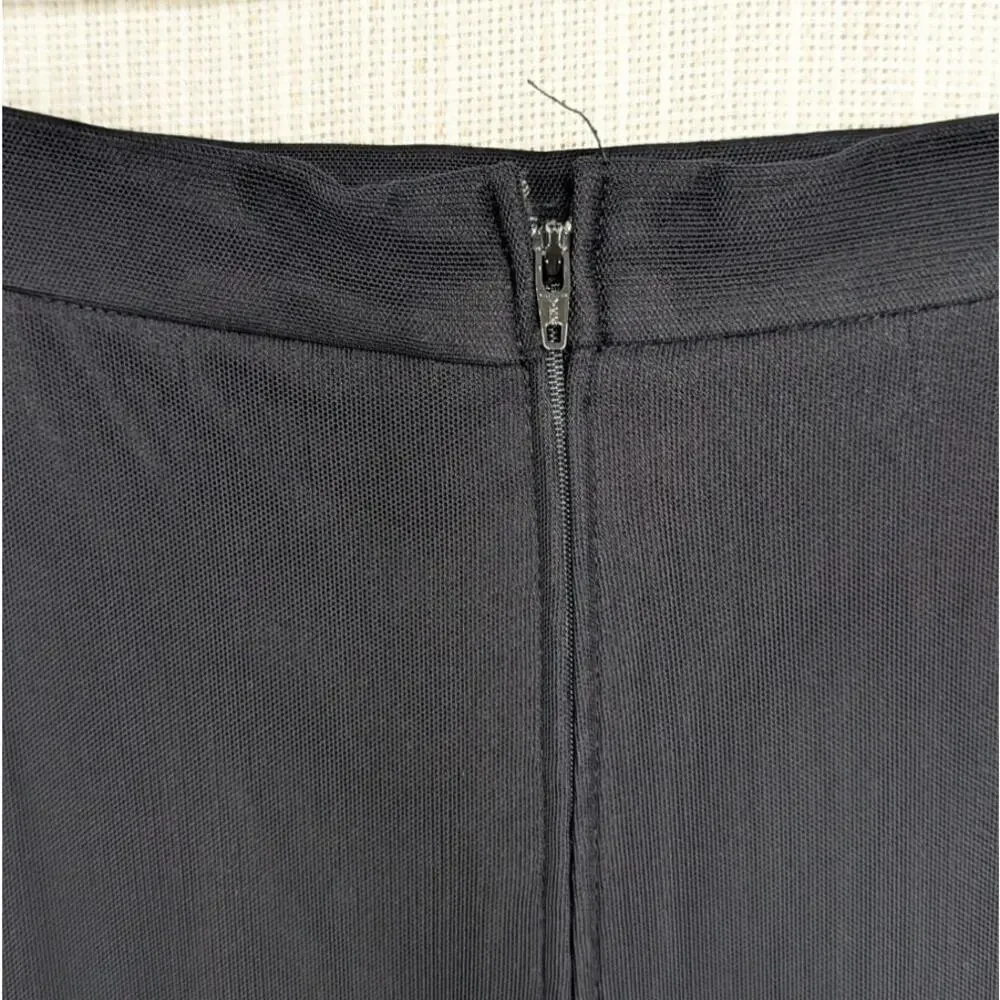 Tadashi Shoji Mesh Tulle Formal Maxi Skirt Vintage 1990s Womens 10 Black